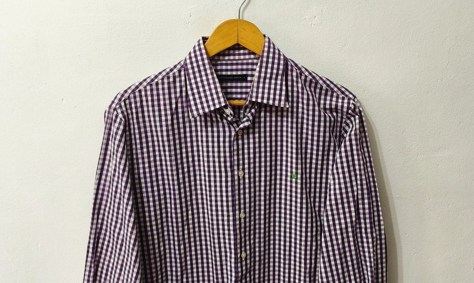 Camisa de cuadros morado y blanco Purificación García hombre Talla 4 – photo 3